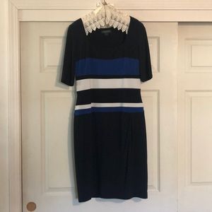 LAUREN colorblock navy/Royal blue dress